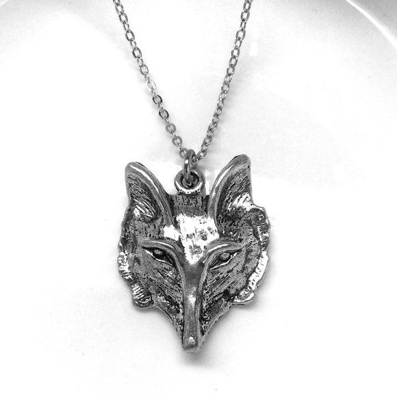 Miniature Fox Head Wild Animal Wildlife Nature Forest Woodland Charm Necklace - Picture 1 of 2